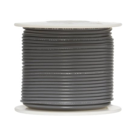 REMINGTON INDUSTRIES 12 AWG Gauge UL3173 Stranded Hook Up Wire, 600V, 0.157in. Diameter, Gray, 100 ft Length 12UL3173STRGRA100